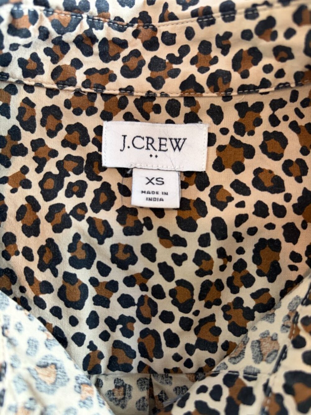 J Crew leopard print blouse XS cotton stretch - Picture 8 of 9